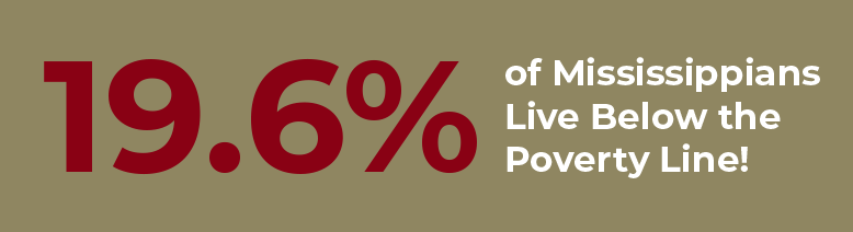 19.6% of Mississippians Live Below the Poverty Line!